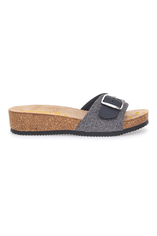Schwarze Hausschuhe mit Schnalle für Damen Pittarello Bio 29321030