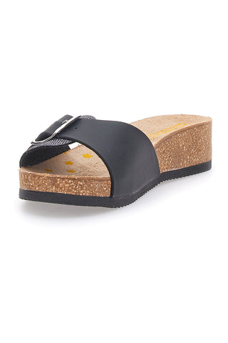 Schwarze Hausschuhe mit Schnalle für Damen Pittarello Bio 29321030