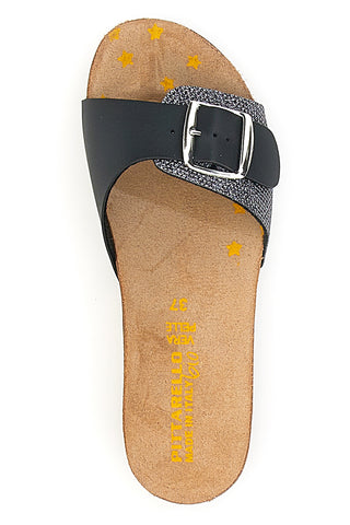 Schwarze Hausschuhe mit Schnalle für Damen Pittarello Bio 29321030