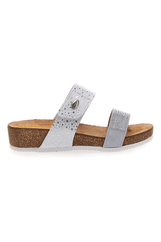 Weiße Hausschuhe mit silbernem Glitzer Pittarello Bio 293480