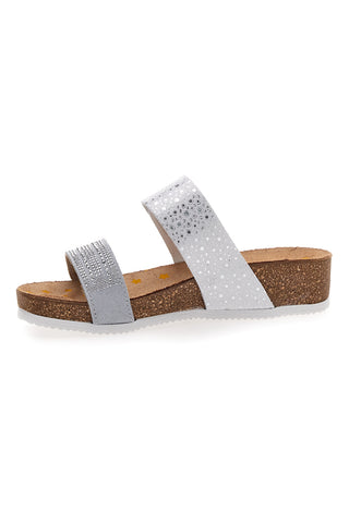 Weiße Hausschuhe mit silbernem Glitzer Pittarello Bio 293480