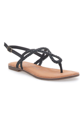 Sandali Neri Infradito Con Suola Flat Cafe' Cost 95105