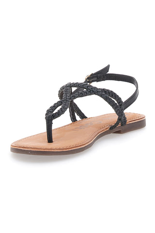 Sandali Neri Infradito Con Suola Flat Cafe' Cost 95105