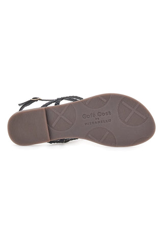 Sandali Neri Infradito Con Suola Flat Cafe' Cost 95105