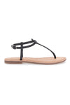 Schwarze Flip-Flop-Sandalen mit flacher Café-Sohle, Kosten 95103