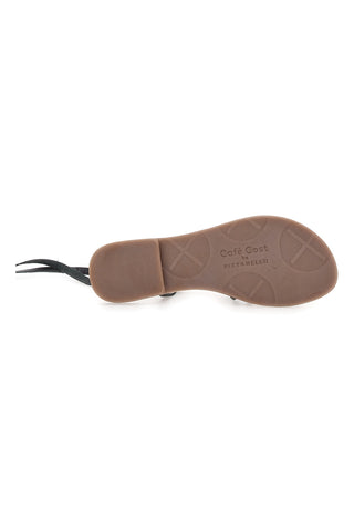 Sandali Lace-Up Neri Con Suola Flat Cafe' Cost 95121