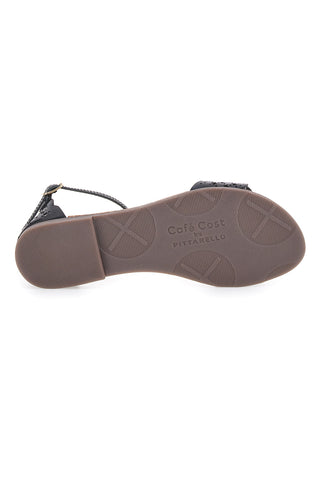 Sandali Bassi con Cinturino in Pelle cafè Cost 95523