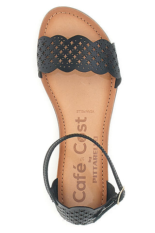 Sandali Bassi con Cinturino in Pelle cafè Cost 95523