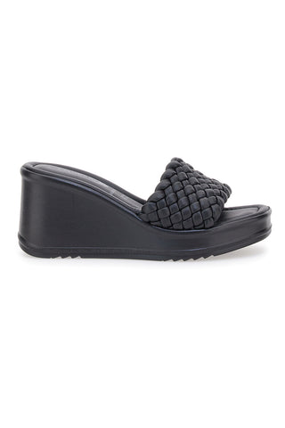Schwarze Keilpantoffeln Plocadi 18009