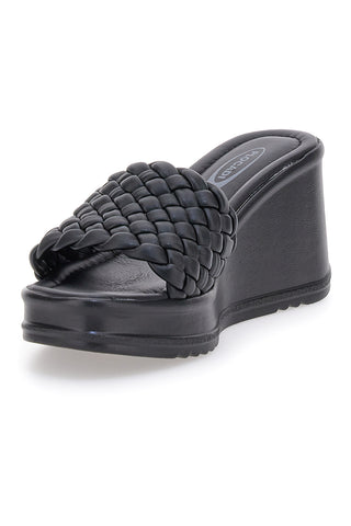 Schwarze Keilpantoffeln Plocadi 18009