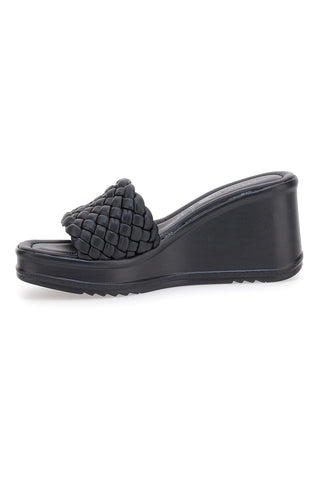 Schwarze Keilpantoffeln Plocadi 18009