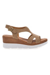 Braune Sandalen Made in Italy mit Keilabsatz Mio Tempo 11074113