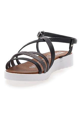 Schwarze Sandalen mit mehreren Preislisten, hergestellt in Italien, Mio Tempo 8103