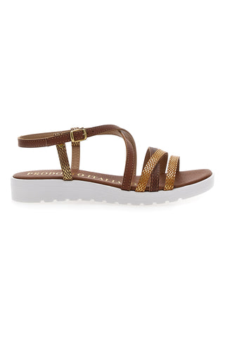 Braune Multy-Sandalen, hergestellt in Italien, Mio Tempo 8103