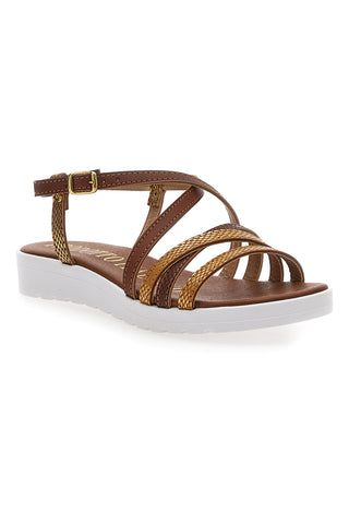 Braune Multy-Sandalen, hergestellt in Italien, Mio Tempo 8103