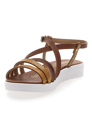 Braune Multy-Sandalen, hergestellt in Italien, Mio Tempo 8103