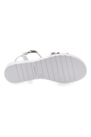 Weiße Sandalen mit Riemen, hergestellt in Italien, Mio Tempo 8187