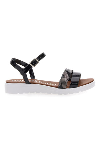 Schwarze Sandalen mit Riemen Mio Tempo 8187