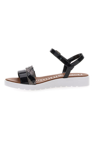 Schwarze Sandalen mit Riemen Mio Tempo 8187