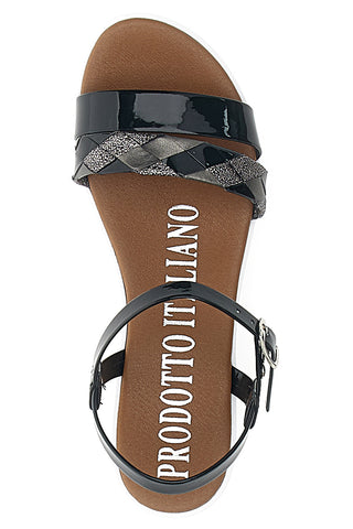 Schwarze Sandalen mit Riemen Mio Tempo 8187