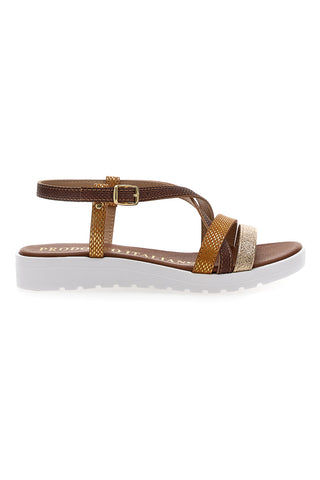 Braune Sandalen, hergestellt in Italien, Mio Tempo 8864