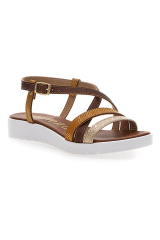 Braune Sandalen, hergestellt in Italien, Mio Tempo 8864