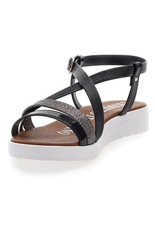 Sandali Neri con Glitter Mio Tempo 8864