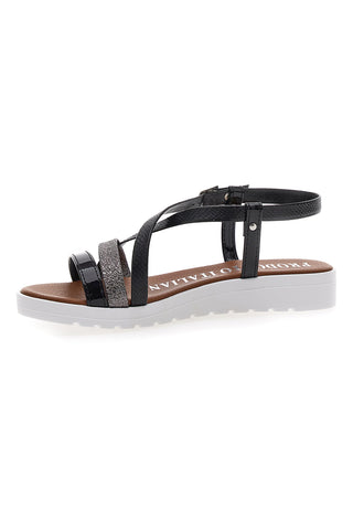 Schwarze Sandalen mit Glitzer Mio Tempo 8864