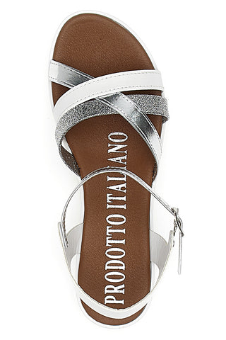 Sandali Bianchi con Cinturino Made in Italy Mio Tempo 8140