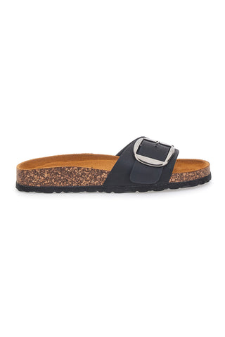 Schwarze Hausschuhe mit Schnalle für Damen Sweet Years 2245