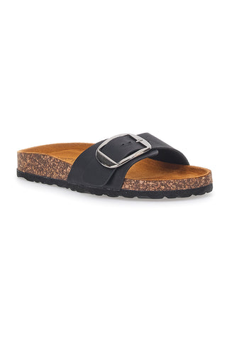 Schwarze Hausschuhe mit Schnalle für Damen Sweet Years 2245