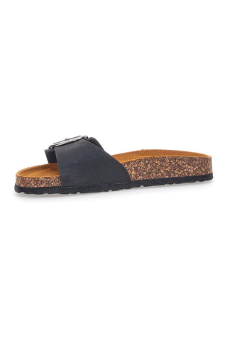 Schwarze Hausschuhe mit Schnalle für Damen Sweet Years 2245