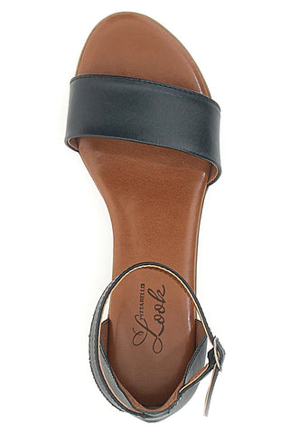 Schwarze Sandalen mit niedrigem Absatz im Pittarello-Look 243035