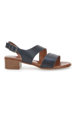 Sandali Neri In Vera Pelle Con Tacco 4 Cm Pittarello Look 243080