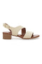 Sandsandalen aus echtem Leder mit 4 cm Absatz im Pittarello-Look 243080