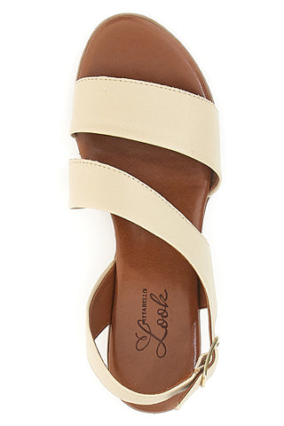 Sandsandalen aus echtem Leder mit 4 cm Absatz im Pittarello-Look 243080