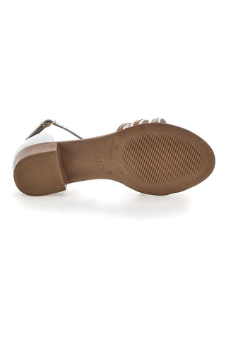 Weiß-braune Echtleder-Sandalen im Pittarello-Look 243130