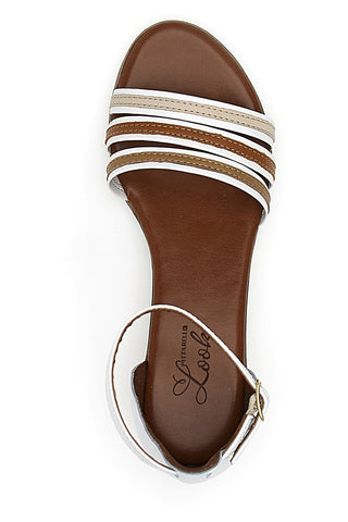 Weiß-braune Echtleder-Sandalen im Pittarello-Look 243130