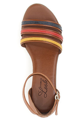 Mehrfarbige Sandalen aus echtem Leder im Pittarello-Look 243130