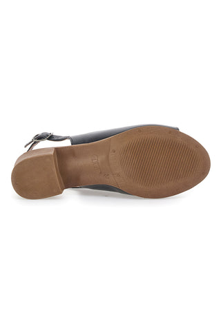 Flache schwarze Sandalen aus echtem Leder mit 4 cm Absatz im Pittarello-Look 243065