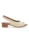 Offene Sandalen in Creme Pittarello-Optik 243065