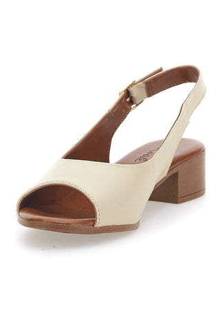 Offene Sandalen in Creme Pittarello-Optik 243065