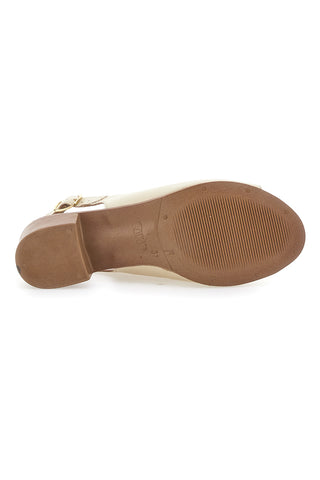 Offene Sandalen in Creme Pittarello-Optik 243065