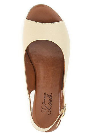 Offene Sandalen in Creme Pittarello-Optik 243065