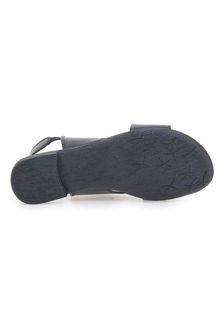 Schwarze flache Sandalen aus echtem Leder im Pittarello-Look 225435