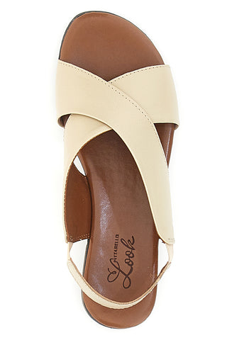 Flache Sandsandalen aus echtem Leder im Pittarello-Look 225435