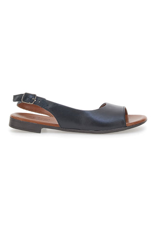Sandali Flat Neri In Vera Pelle Pittarello Look 225110