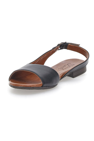 Sandali Flat Neri In Vera Pelle Pittarello Look 225110