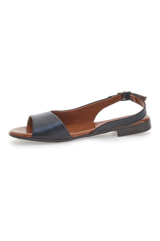 Sandali Flat Neri In Vera Pelle Pittarello Look 225110