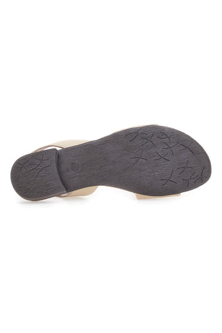 Flache sandfarbene flache Sandalen aus Leder im Pittarello-Look 225140
